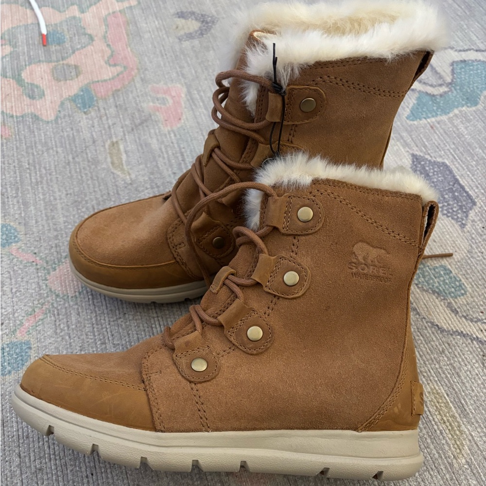 Sorel Brown Winter Boots with Cream Fur